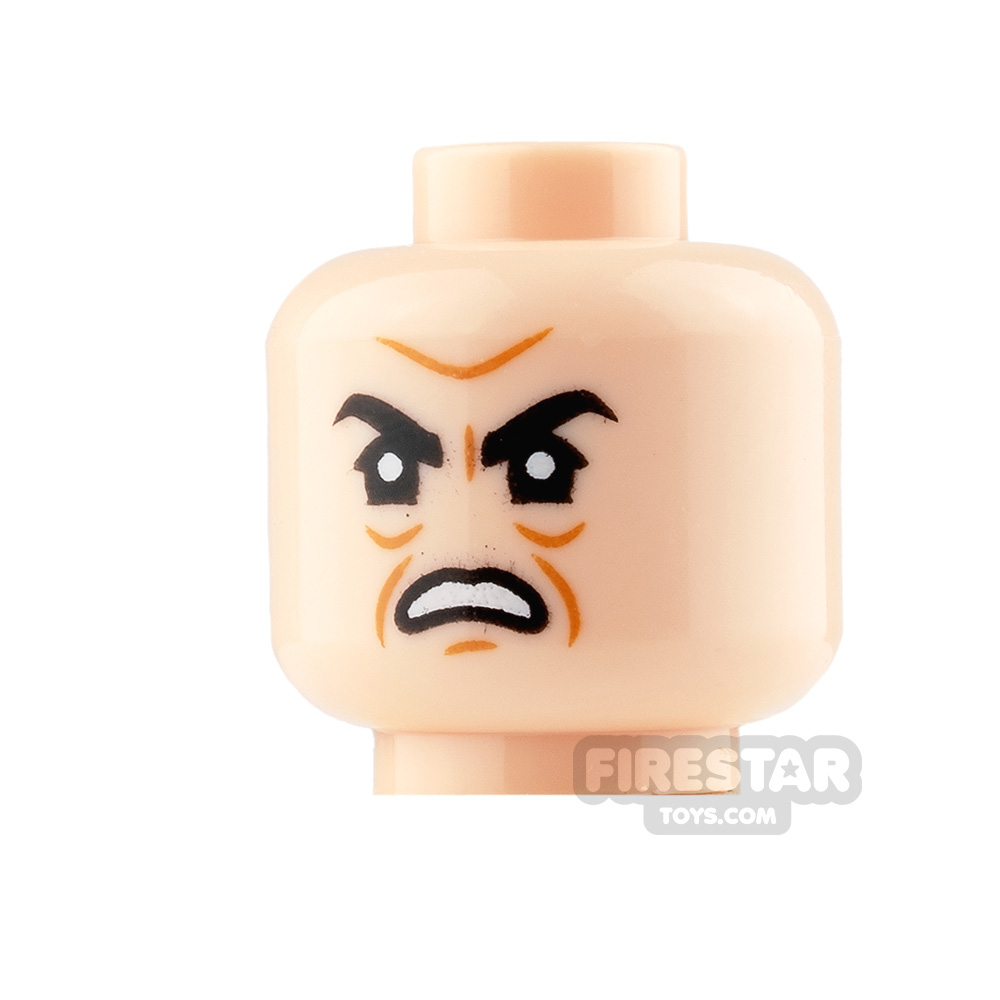 LEGO Mini Figure Heads - Sneer with Raised Eyebrow and Scowl